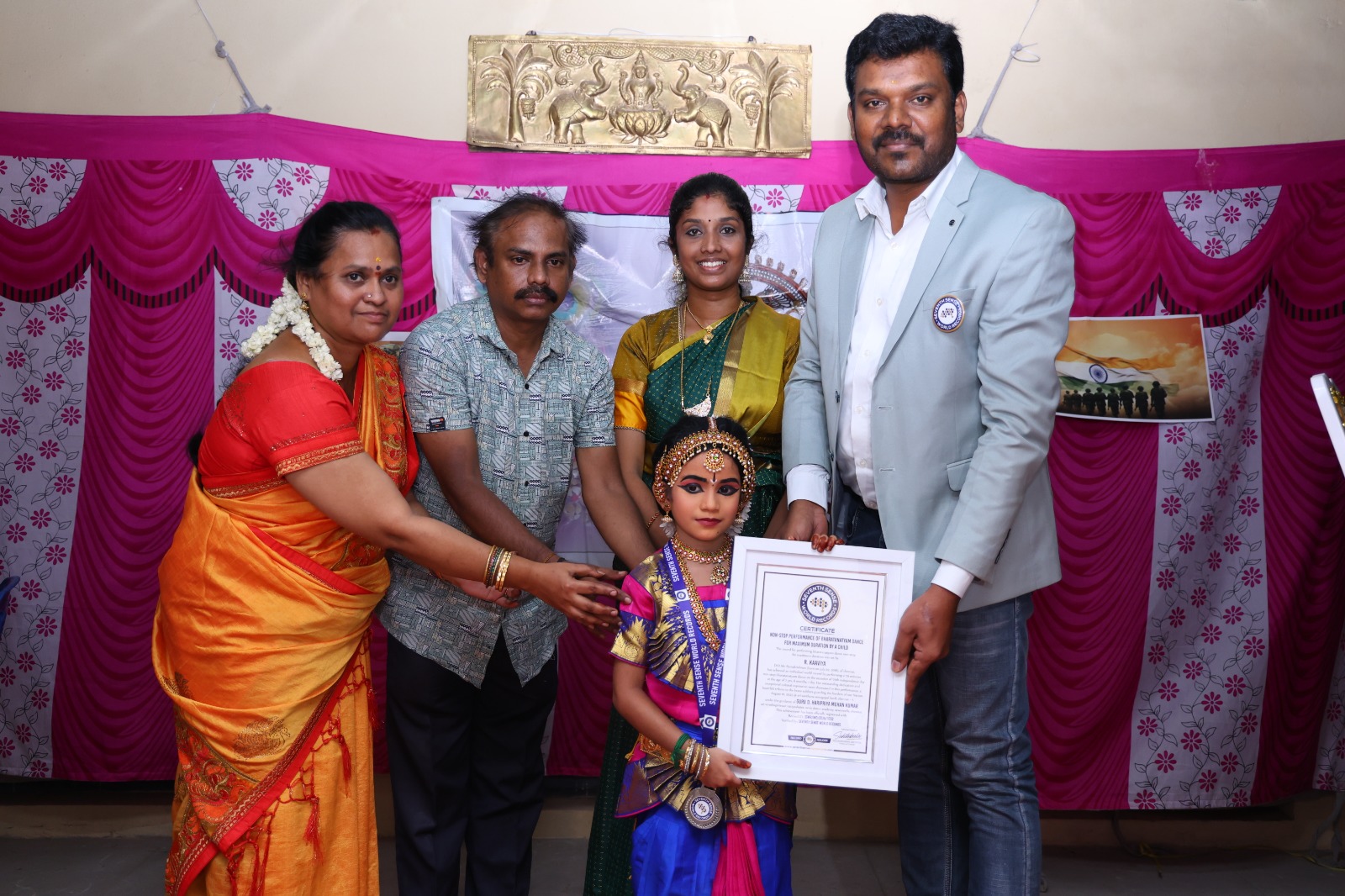 NON-STOP PERFORMANCE OF BHARATANATYAM DANCE FOR MAXIMUM DURATION BY A CHILD